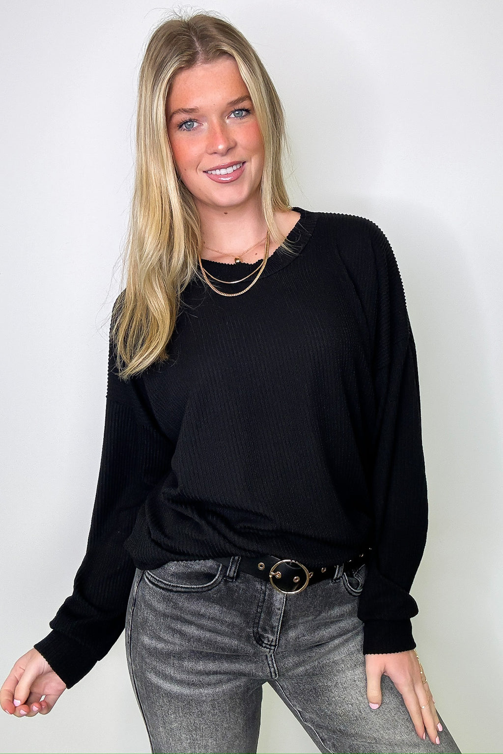 Alexia Rib Knit Oversized Top - FINAL SALE - Madison and Mallory