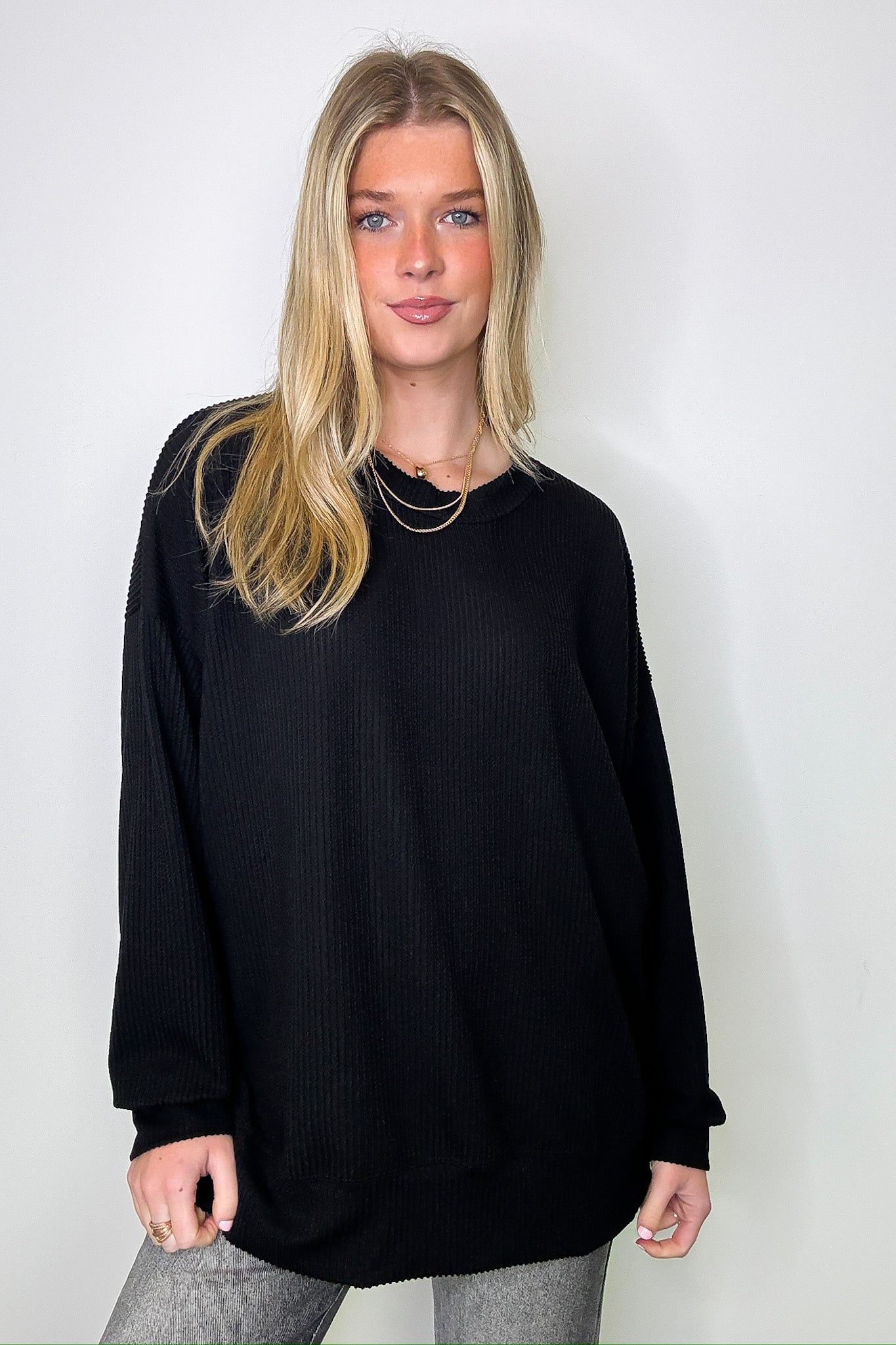 Alexia Rib Knit Oversized Top - FINAL SALE - Madison and Mallory