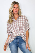 Zoe Plaid Dolman Sleeve Top - FINAL SALE - Madison and Mallory