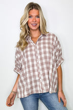 Zoe Plaid Dolman Sleeve Top - FINAL SALE - Madison and Mallory
