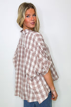 Zoe Plaid Dolman Sleeve Top - FINAL SALE - Madison and Mallory