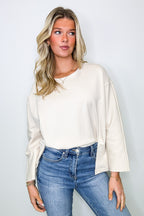 Madelyn Round Neck Side Slit Top - Madison and Mallory