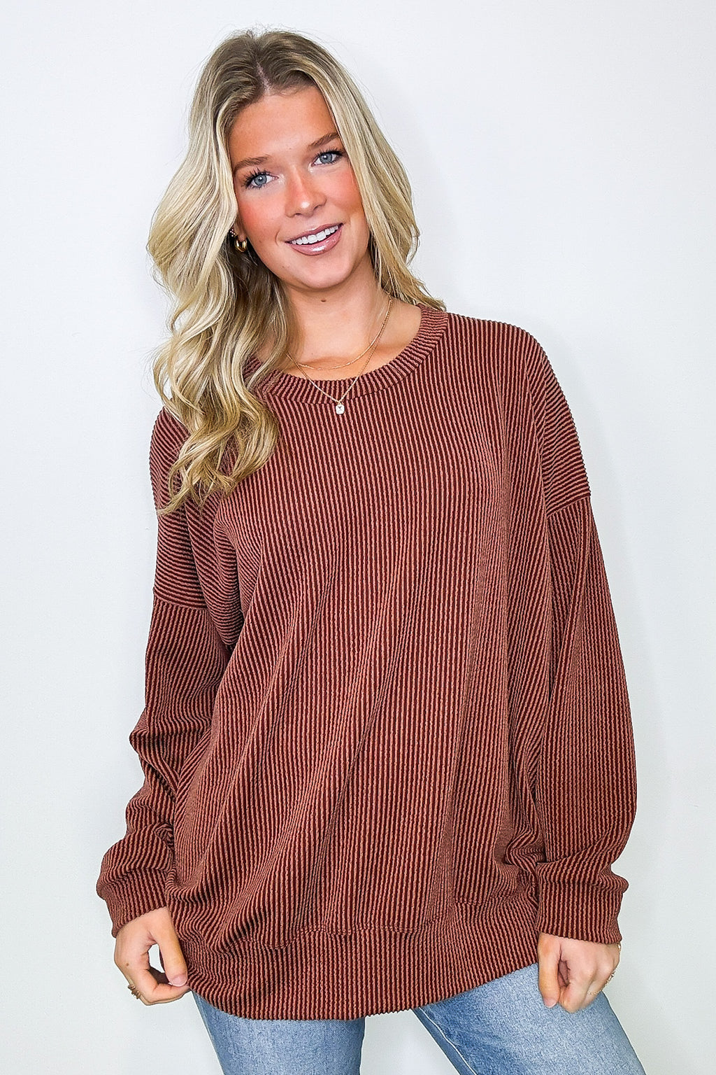 Alexia Rib Knit Oversized Top - FINAL SALE - Madison and Mallory