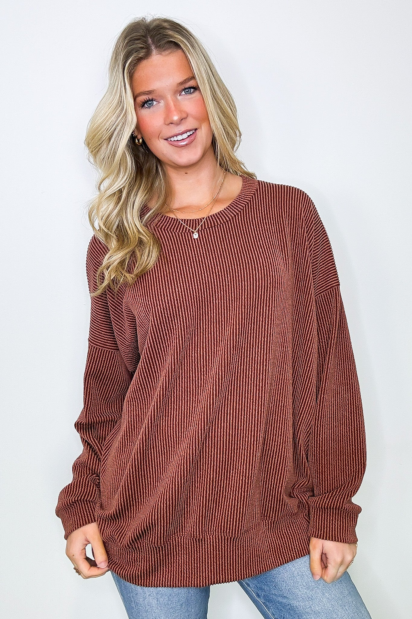 Alexia Rib Knit Oversized Top - FINAL SALE - Madison and Mallory