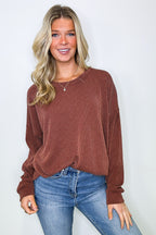 Alexia Rib Knit Oversized Top - FINAL SALE - Madison and Mallory