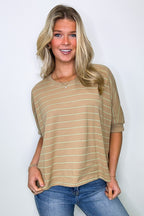 Line by Line Striped Dolman Knit Top - - Madison and Mallory