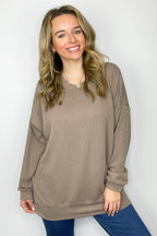 Alexia Rib Knit Oversized Top - FINAL SALE - Madison and Mallory