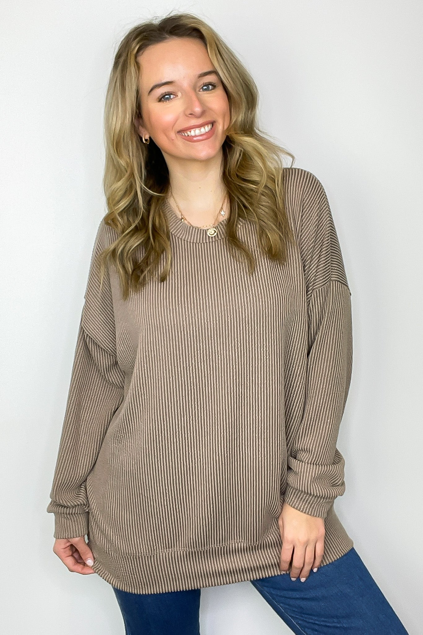 Alexia Rib Knit Oversized Top - FINAL SALE - Madison and Mallory