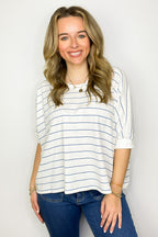 Line by Line Striped Dolman Knit Top - - Madison and Mallory