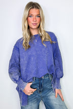 August Glow Acid Wash Pullover - BACK IN STOCK - Madison and Mallory