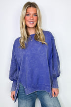 August Glow Acid Wash Pullover - BACK IN STOCK - Madison and Mallory