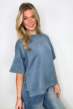 Freyah Relaxed Mineral Wash Dolman Sleeve Top - BACK IN STOCK - Madison and Mallory
