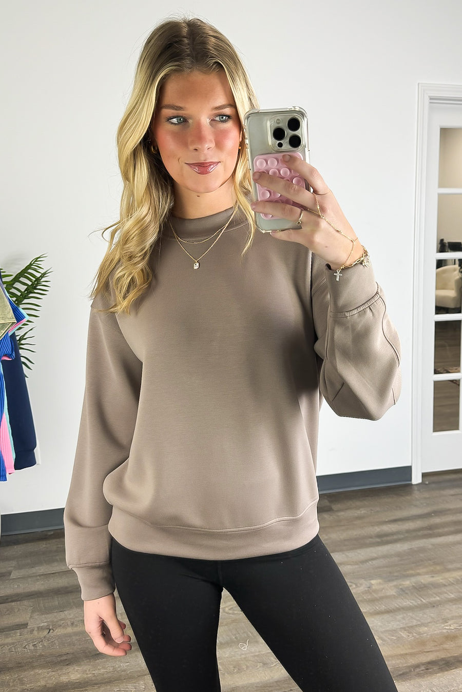 Kennedy Scuba Mock Neck Pullover - Madison and Mallory