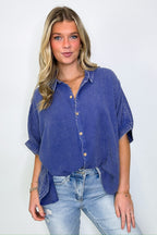 Carleen Washed Gauze Button Down Top - BACK IN STOCK - Madison and Mallory
