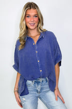 Carleen Washed Gauze Button Down Top - BACK IN STOCK