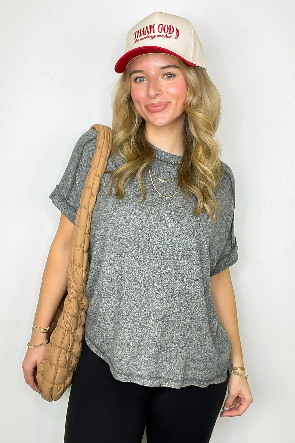Black / SM Sunday Muse Melange High Low Tee - BACK IN STOCK - Madison and Mallory