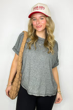 Black / SM Sunday Muse Melange High Low Tee - BACK IN STOCK - Madison and Mallory