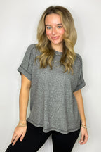 Sunday Muse Melange High Low Tee - BACK IN STOCK - Madison and Mallory