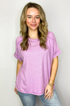 Bright Mauve / SM Sunday Muse Melange High Low Tee - BACK IN STOCK - Madison and Mallory