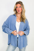 Margot Mineral Wash Button Down Top - FINAL SALE - Madison and Mallory