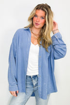 Margot Mineral Wash Button Down Top - FINAL SALE - Madison and Mallory