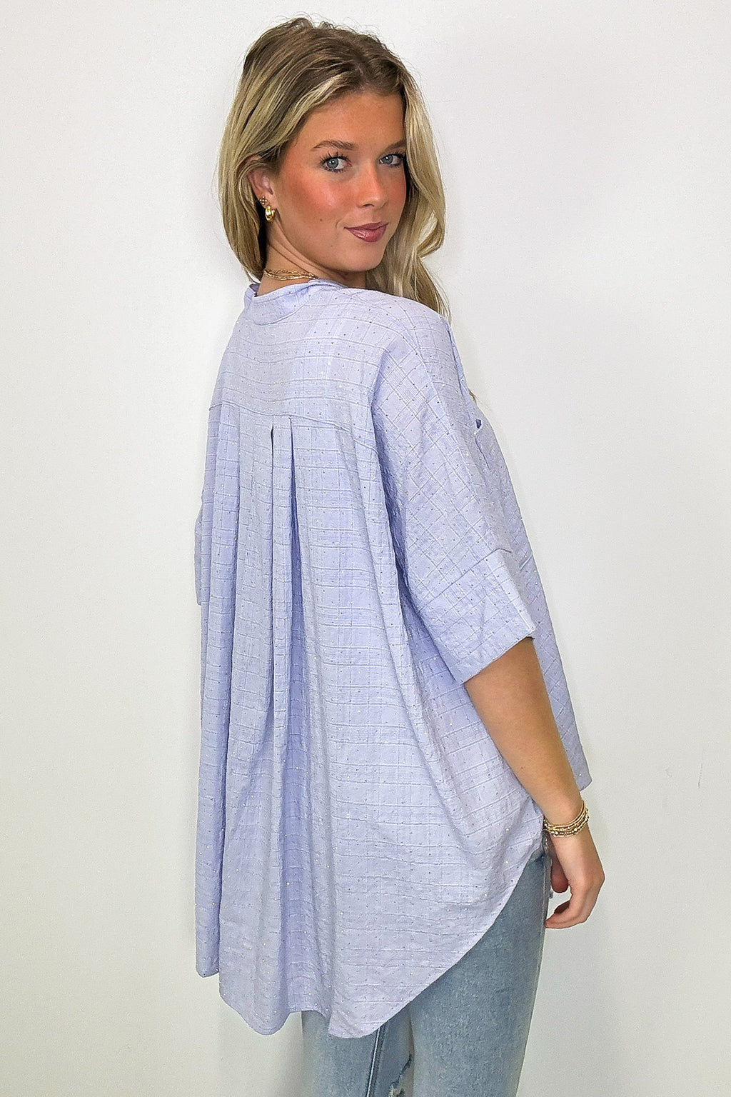 Crowd Pleaser Rhinestone Embellished Button Down Top - FINAL SALE - Madison and Mallory
