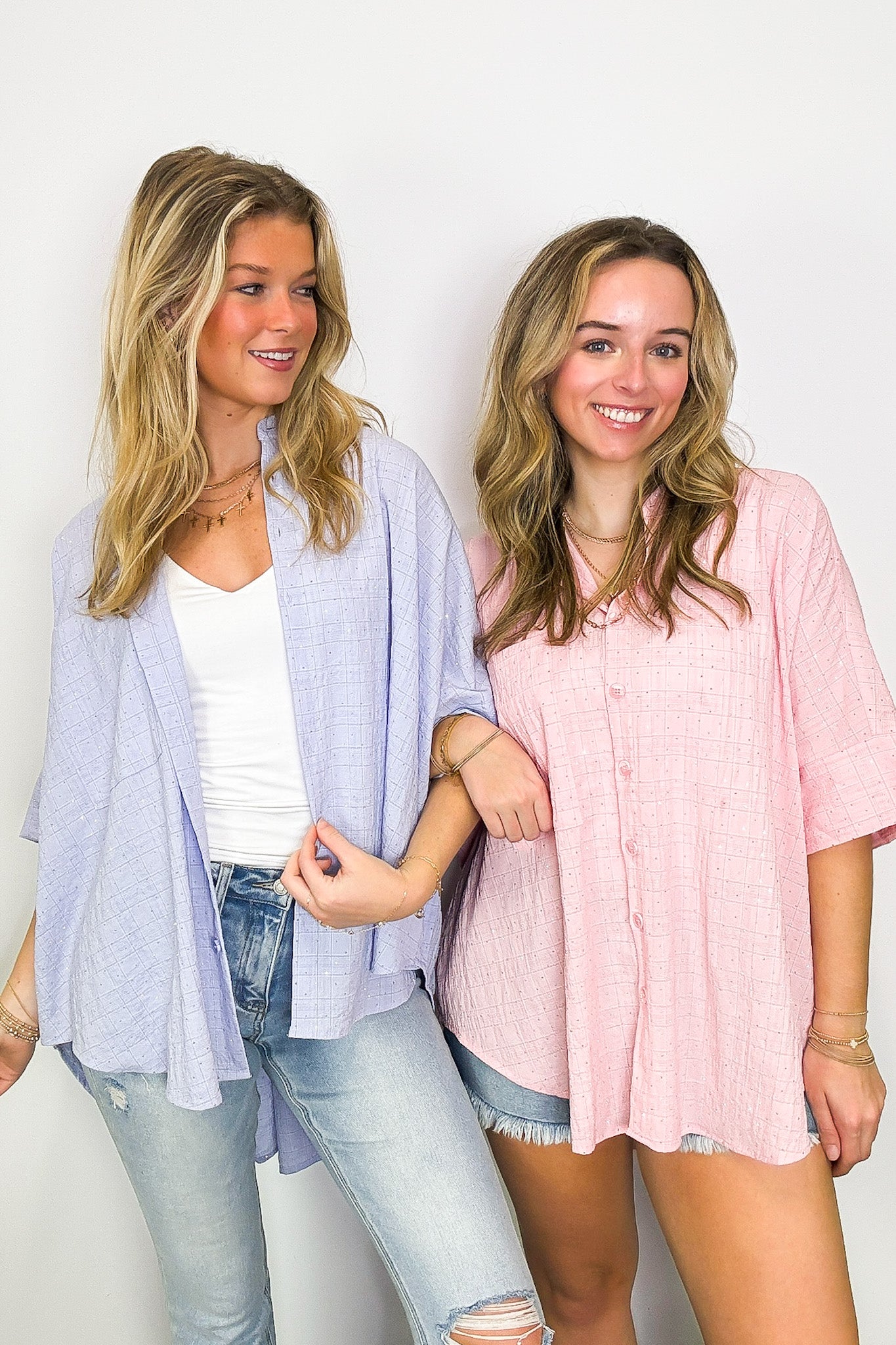 Crowd Pleaser Rhinestone Embellished Button Down Top - FINAL SALE - Madison and Mallory