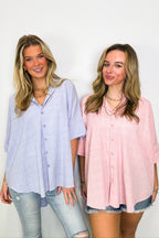 Crowd Pleaser Rhinestone Embellished Button Down Top - FINAL SALE - Madison and Mallory