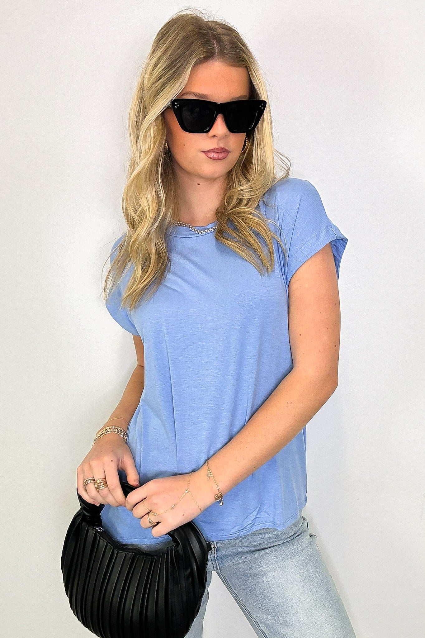 Camielle Round Neck Short Sleeve Top - FINAL SALE - Madison and Mallory