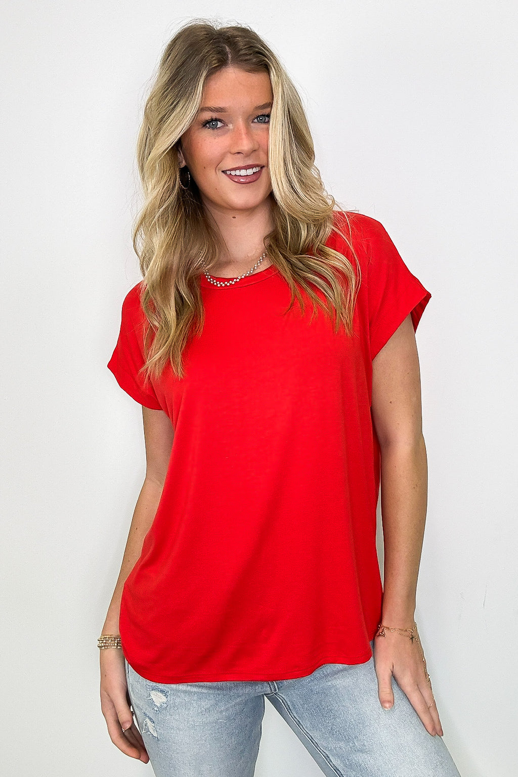 Camielle Round Neck Short Sleeve Top - FINAL SALE - Madison and Mallory
