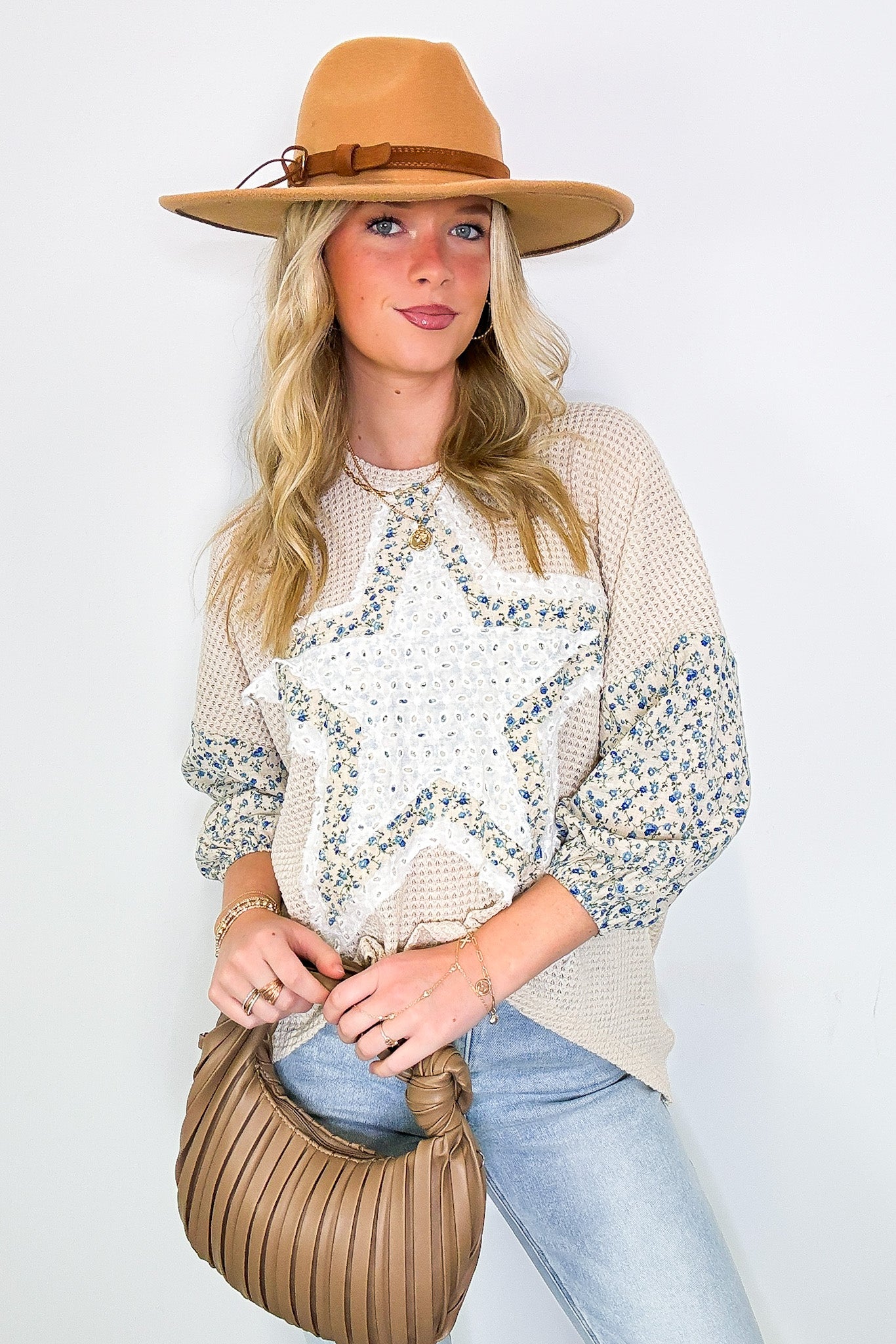 Multi Star Patchwork Contrast Top - Madison and Mallory