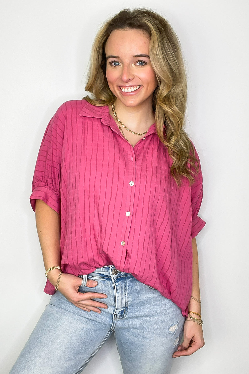 Timeless Charm Flowy Blouse Top - FINAL SALE - Madison and Mallory