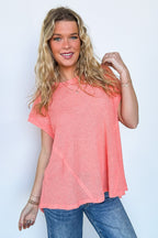 Free Flow Raw Edge Knit Top - BACK IN STOCK - Madison and Mallory