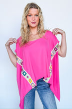 Liz Crochet Trim Batwing Top - BACK IN STOCK - Madison and Mallory