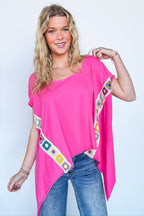 Liz Crochet Trim Batwing Top - BACK IN STOCK - Madison and Mallory