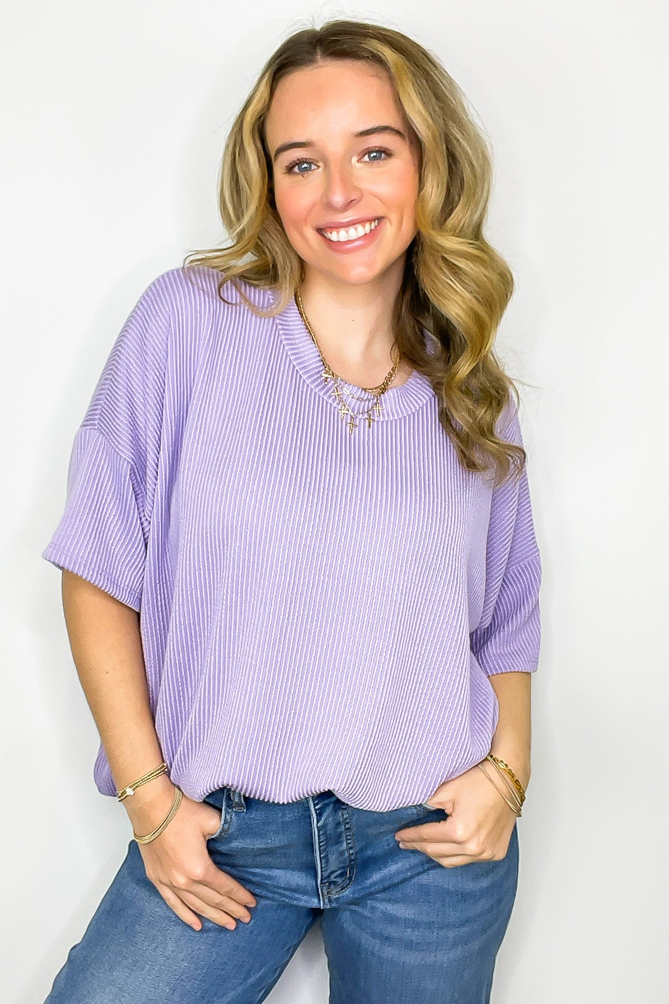 Weekend Getaway Rib Knit Oversized Top - BACK IN STOCK - Madison and Mallory