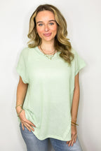 Free Flow Raw Edge Knit Top - BACK IN STOCK - Madison and Mallory