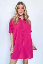 Renna Striped Button Up Shirt Dress - FINAL SALE - Madison and Mallory