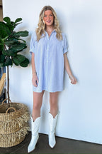 Renna Striped Button Up Shirt Dress - FINAL SALE - Madison and Mallory