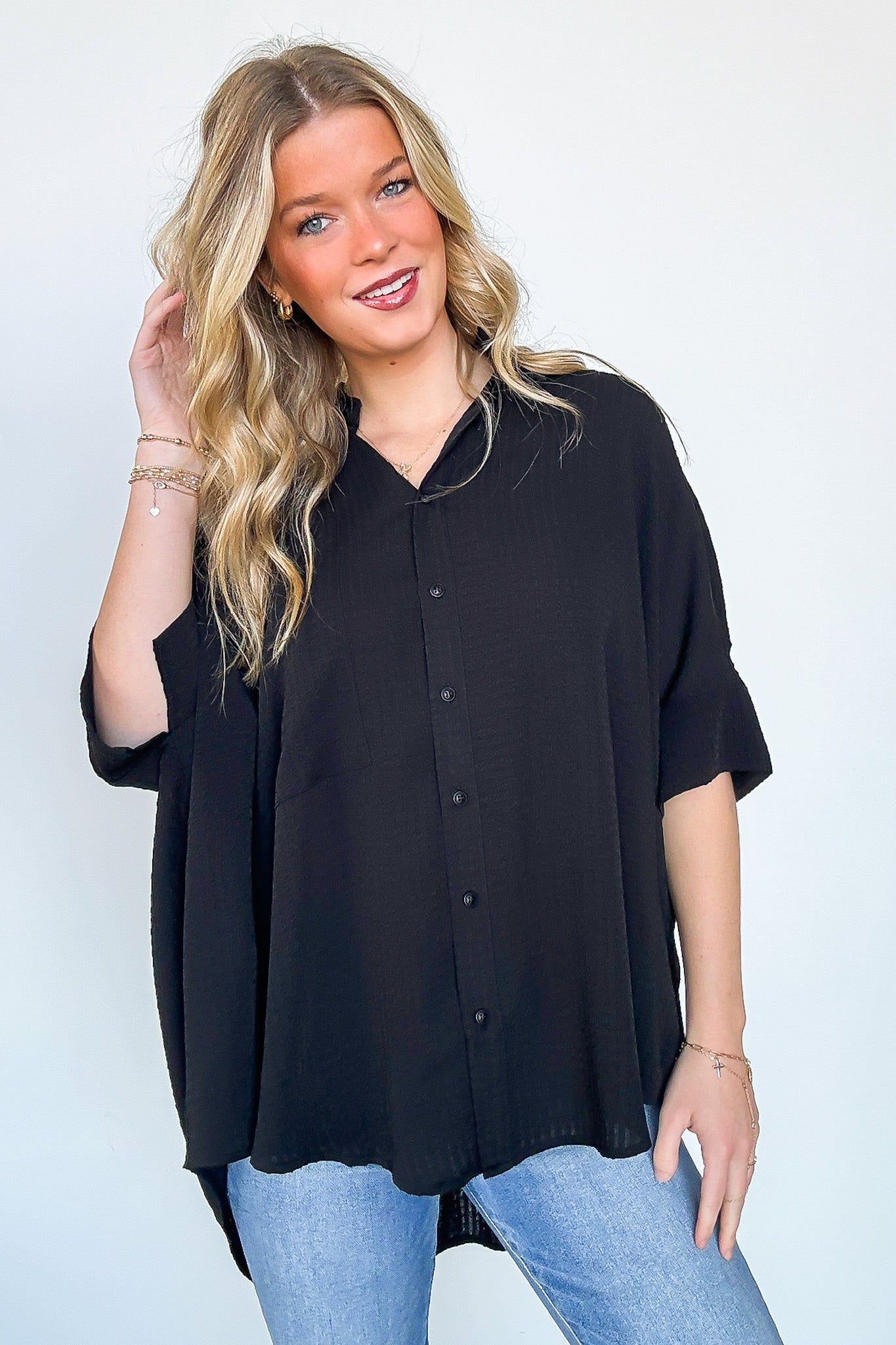 Ayla Textured Knit Button Down Top - FINAL SALE - Madison and Mallory