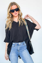 Ayla Textured Knit Button Down Top - FINAL SALE - Madison and Mallory
