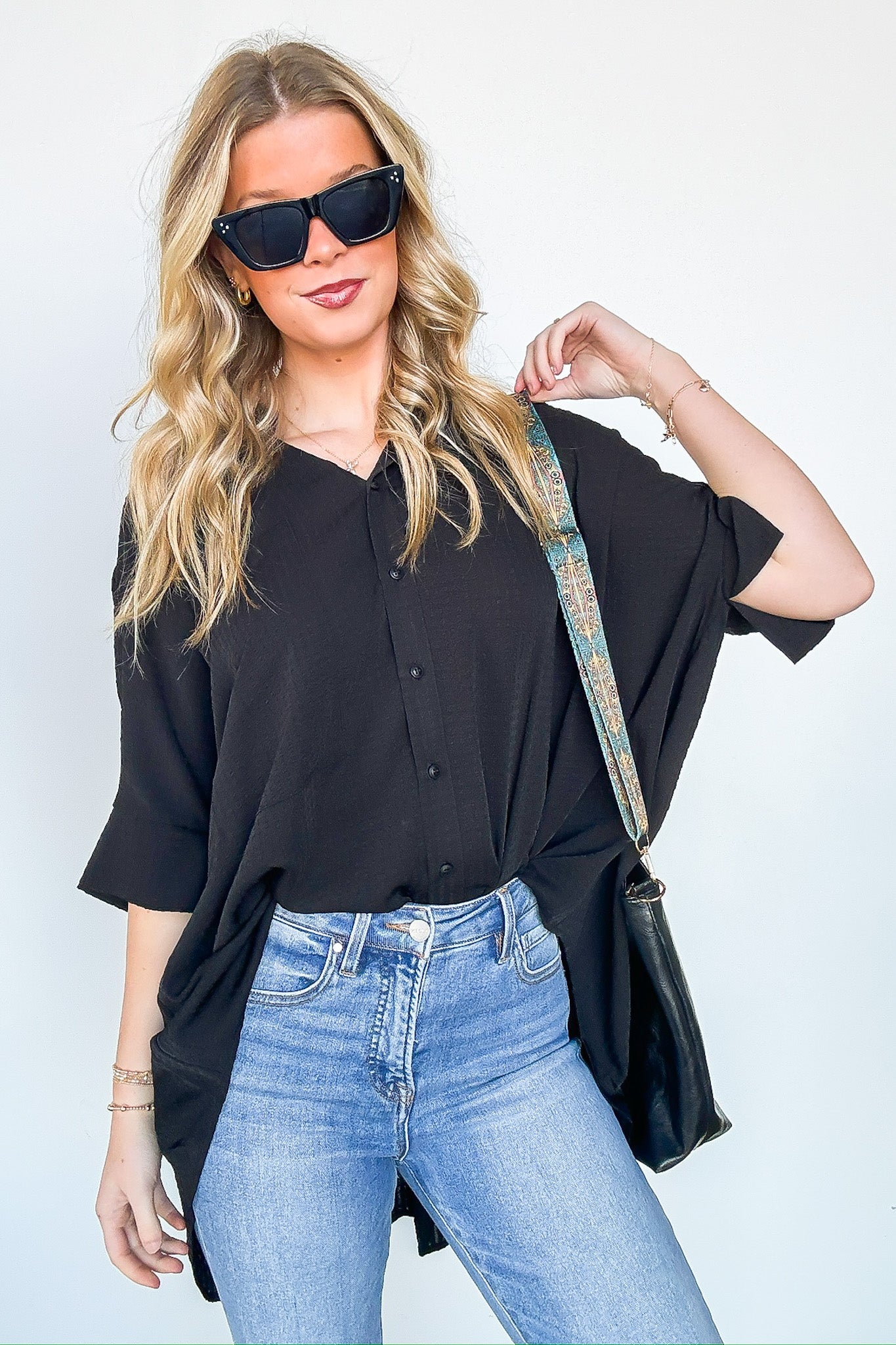 Ayla Textured Knit Button Down Top - FINAL SALE - Madison and Mallory