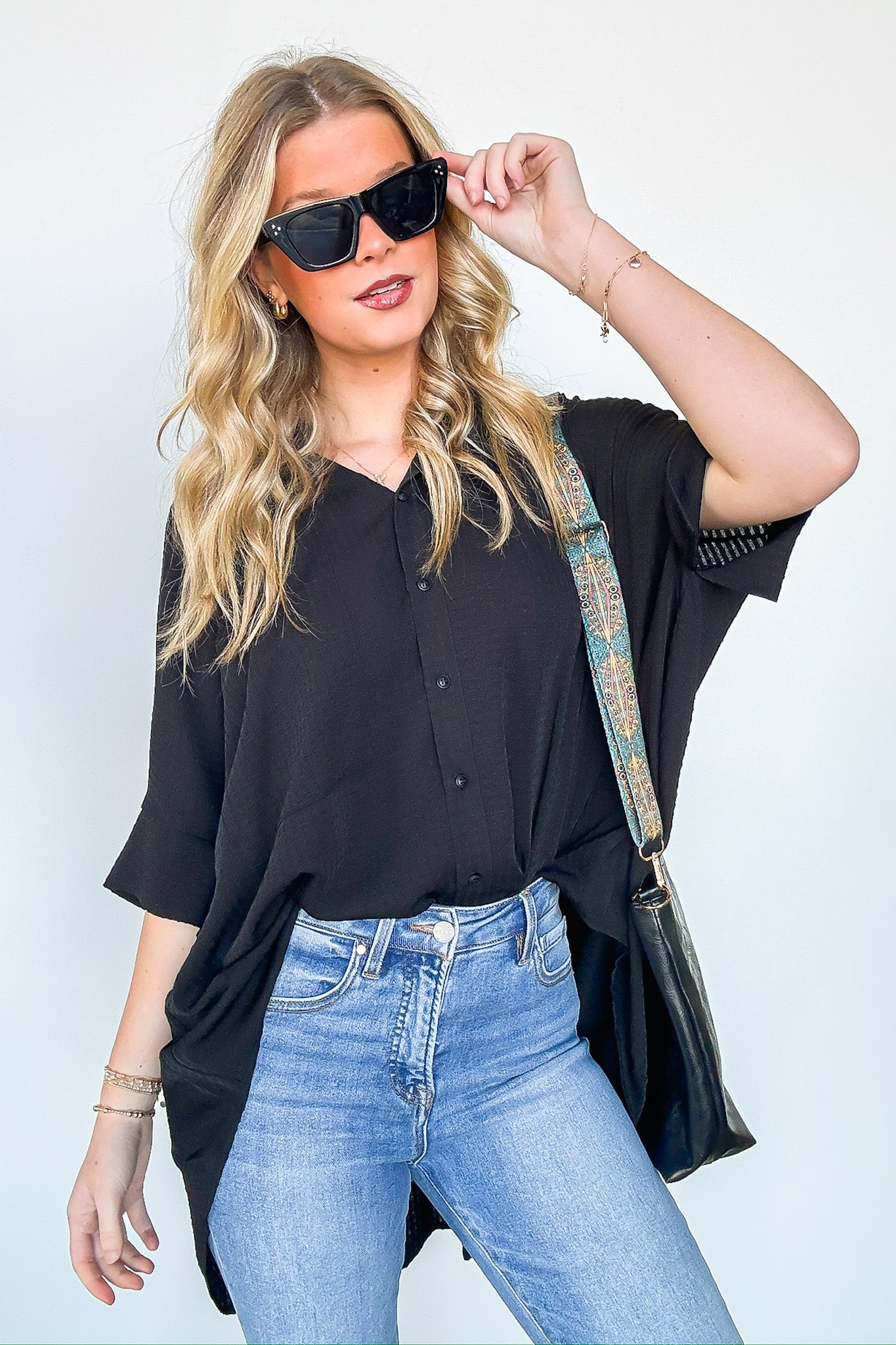 Ayla Textured Knit Button Down Top - FINAL SALE - Madison and Mallory