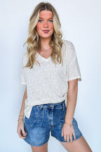 Lanai V-Neck Crochet Top - BACK IN STOCK - Madison and Mallory