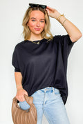 Black / SM Easy Does It Flowy Knit Tunic Top - Madison and Mallory