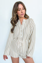 Relaxed Attitude Knit Striped Romper - FINAL SALE - Madison and Mallory