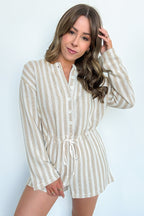 Relaxed Attitude Knit Striped Romper - FINAL SALE - Madison and Mallory