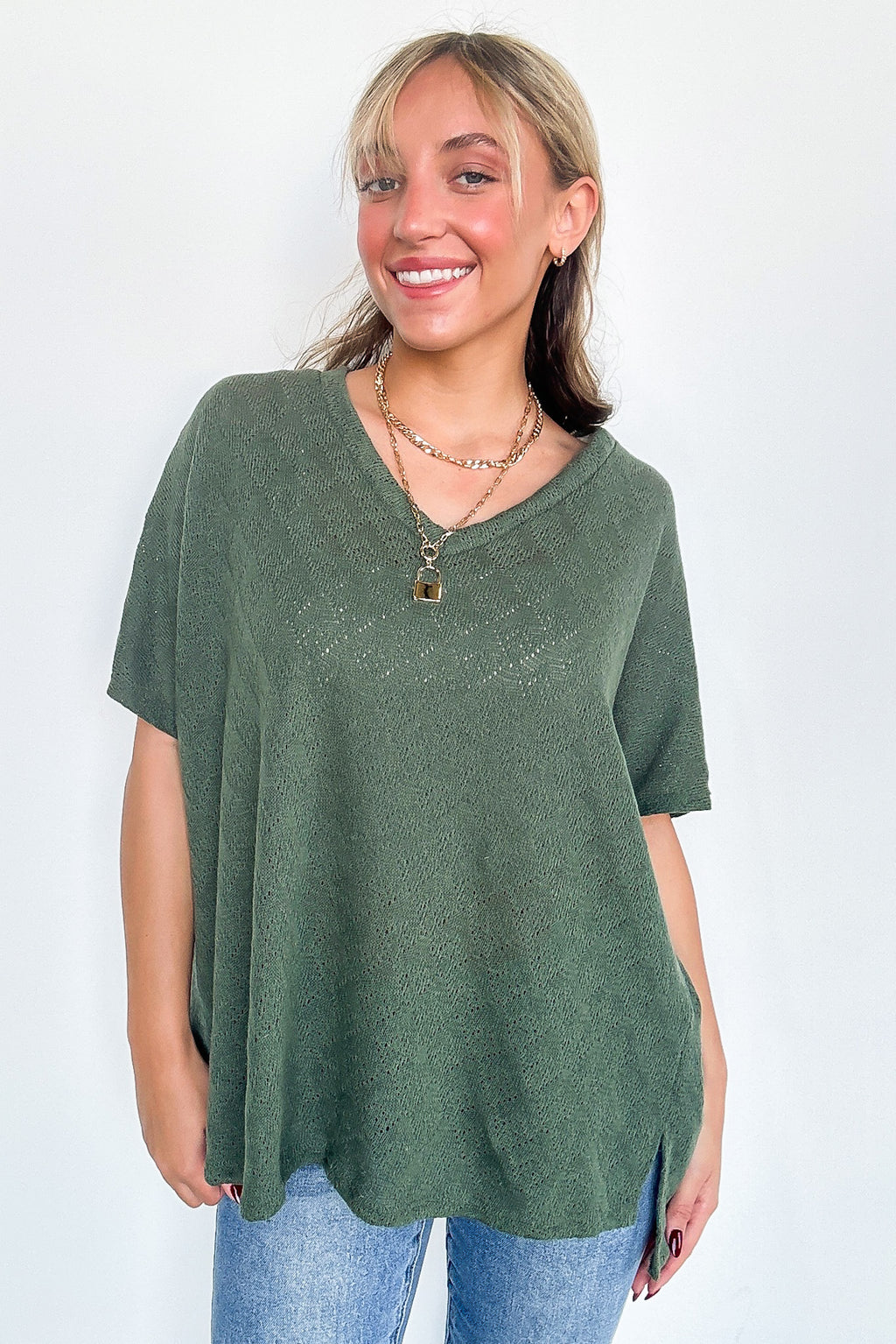 Lanai V-Neck Crochet Top - BACK IN STOCK - Madison and Mallory