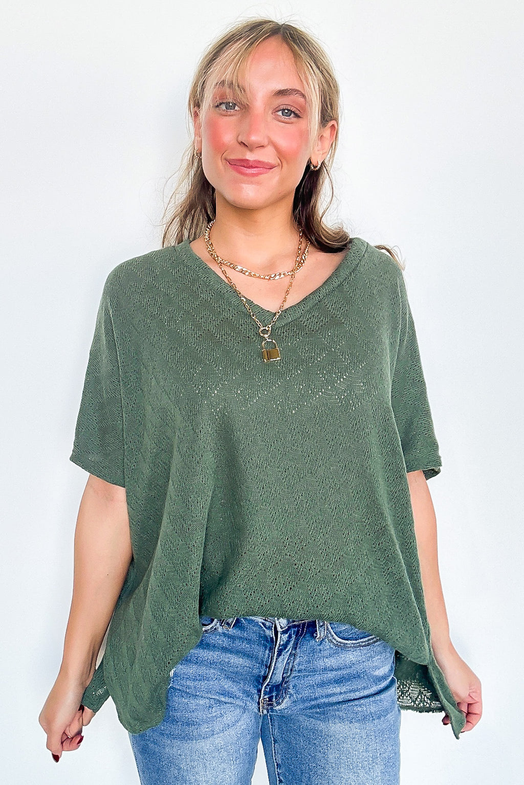Lanai V-Neck Crochet Top - BACK IN STOCK - Madison and Mallory