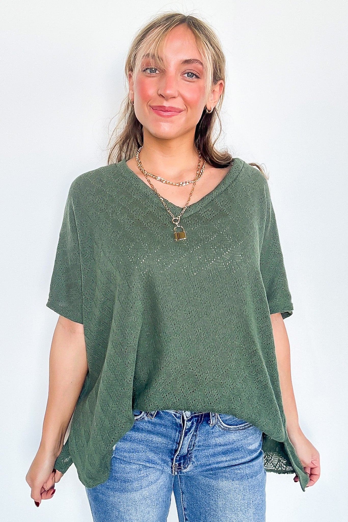 Lanai V-Neck Crochet Top - BACK IN STOCK - Madison and Mallory